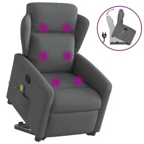 Silla de masaje reclinable de pie de tela gris oscuro de , Sillones - Ref: Foro24-3303145, Precio: 290,01 €, Descuento: %