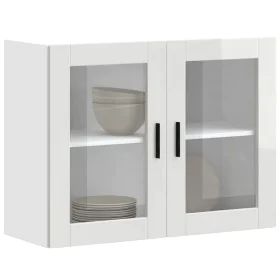 Armario pared para cocina puerta cristal Porto blanco brillante de , Armarios de cocina - Ref: Foro24-854089, Precio: 96,06 €...