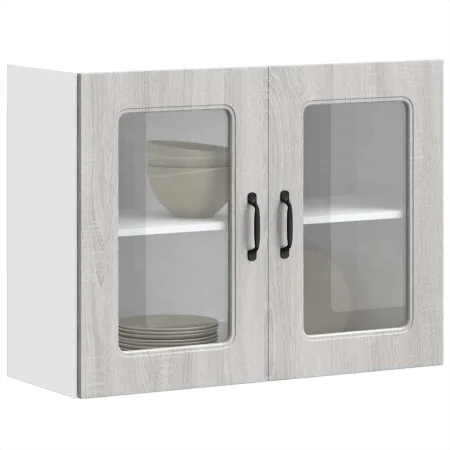 Armario pared cocina puerta de cristal Kalmar sonoma gris de , Armarios de cocina - Ref: Foro24-853613, Precio: 97,74 €, Desc...