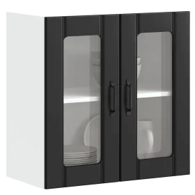 Armario pared cocina puerta de cristal Lucca negra de , Armarios de cocina - Ref: Foro24-853908, Precio: 67,65 €, Descuento: %