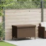 Caja de almacenaje jardín ruedas ratán PE marrón 110x55x73 cm de , Cajas de almacenaje para exteriores - Ref: Foro24-4103827,...