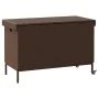 Caja de almacenaje jardín ruedas ratán PE marrón 110x55x73 cm de , Cajas de almacenaje para exteriores - Ref: Foro24-4103827,...