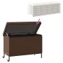 Caja de almacenaje jardín ruedas ratán PE marrón 110x55x73 cm de , Cajas de almacenaje para exteriores - Ref: Foro24-4103827,...