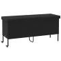 Caja almacenaje jardín ruedas ratán sintético negro 160x55x75cm de , Cajas de almacenaje para exteriores - Ref: Foro24-410383...