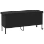 Caja almacenaje jardín ruedas ratán sintético negro 160x55x75cm de , Cajas de almacenaje para exteriores - Ref: Foro24-410383...