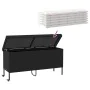 Caja almacenaje jardín ruedas ratán sintético negro 160x55x75cm de , Cajas de almacenaje para exteriores - Ref: Foro24-410383...