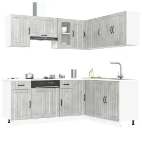 Mueble cocina Lucca gris hormigón 11 pzas madera contrachapada de , Armarios de cocina - Ref: Foro24-3314955, Precio: 670,74 ...