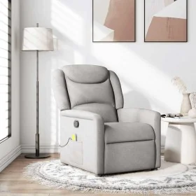 Sillón de masaje reclinable de tela gris nube de , Sillones - Ref: Foro24-4015615, Precio: 205,65 €, Descuento: %