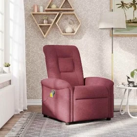 Sillón de masaje reclinable de tela color vino tinto de , Sillones - Ref: Foro24-4015629, Precio: 201,94 €, Descuento: %