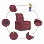 Sillón de masaje reclinable de tela color vino tinto de , Sillones - Ref: Foro24-4015629, Precio: 201,94 €, Descuento: %