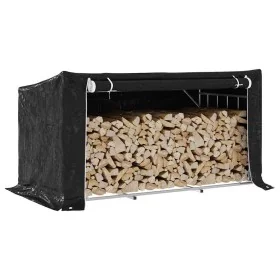 Leñero cubierta lluvia 200,5x100,5x110,5 cm acero galvanizado de , Bolsas y soportes de leña - Ref: Foro24-4104947, Precio: 1...