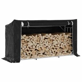 Leñero cubierta lluvia 200,5x60,5x110,5 cm acero galvanizado de , Bolsas y soportes de leña - Ref: Foro24-4104945, Precio: 87...