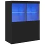 Aparador negro 81x37x100 cm madera de ingeniería de , Taquillas y armarios de almacenamiento - Ref: Foro24-3318618, Precio: 1...