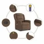 Silla de masaje reclinable de pie de tela marrón de , Sillones - Ref: Foro24-3303208, Precio: 294,60 €, Descuento: %