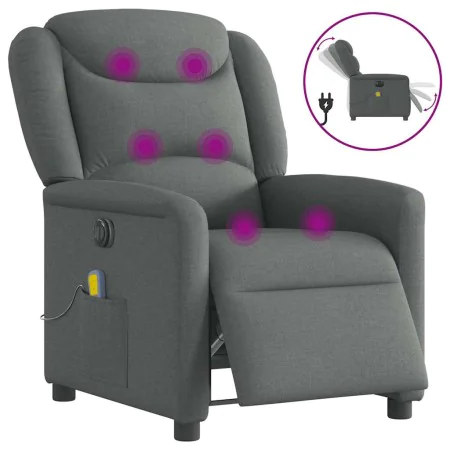 Sillón reclinable de masaje eléctrico tela gris oscuro de , Sillones - Ref: Foro24-3303185, Precio: 263,02 €, Descuento: %