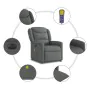 Sillón reclinable de masaje eléctrico tela gris oscuro de , Sillones - Ref: Foro24-3303185, Precio: 263,02 €, Descuento: %