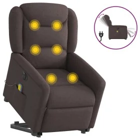 Sillón masaje eléctrico reclinable elevable tela marrón oscuro de , Sillones - Ref: Foro24-3303229, Precio: 341,90 €, Descuen...
