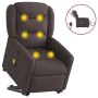 Sillón masaje eléctrico reclinable elevable tela marrón oscuro de , Sillones - Ref: Foro24-3303229, Precio: 341,90 €, Descuen...