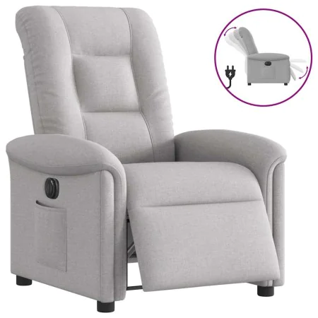 Sillón reclinable eléctrico de tela gris nube by , Armchairs - Ref: Foro24-3303243, Price: 246,28 €, Discount: %