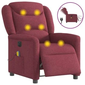 Sillón de masaje reclinable eléctrico tela rojo tinto de , Sillones - Ref: Foro24-3303187, Precio: 258,44 €, Descuento: %
