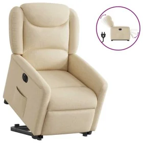 Sillón eléctrico reclinable elevable de tela color crema de , Sillones - Ref: Foro24-3303222, Precio: 326,19 €, Descuento: %