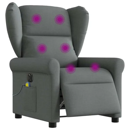 Sillón reclinable de masaje eléctrico tela gris oscuro de , Sillones - Ref: Foro24-3303365, Precio: 262,93 €, Descuento: %