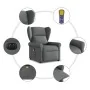 Sillón reclinable de masaje eléctrico tela gris oscuro de , Sillones - Ref: Foro24-3303365, Precio: 262,93 €, Descuento: %