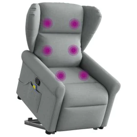 Sillón de masaje reclinable de pie de tela gris claro de , Sillones - Ref: Foro24-3303384, Precio: 295,95 €, Descuento: %