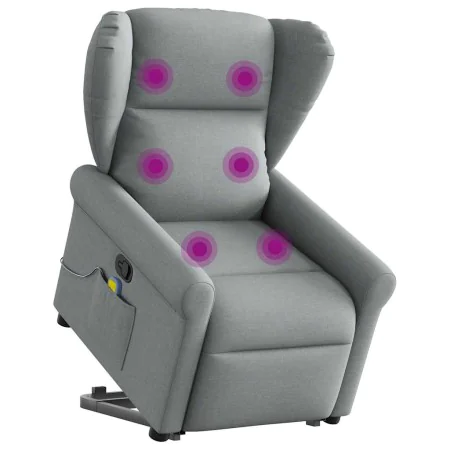Sillón de masaje reclinable de pie de tela gris claro by , Armchairs - Ref: Foro24-3303384, Price: 295,95 €, Discount: %