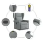 Sillón de masaje reclinable de pie de tela gris claro by , Armchairs - Ref: Foro24-3303384, Price: 295,95 €, Discount: %