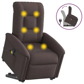 Silla de masaje reclinable de pie de tela marrón oscuro de , Sillones - Ref: Foro24-3303269, Precio: 294,41 €, Descuento: %