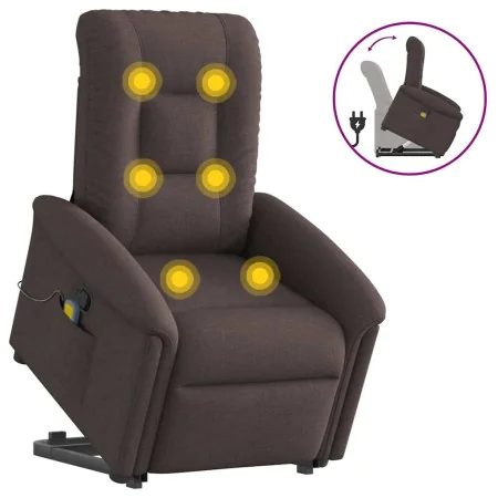 Silla de masaje reclinable de pie de tela marrón oscuro de , Sillones - Ref: Foro24-3303269, Precio: 294,41 €, Descuento: %