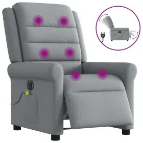 Sillón reclinable de masaje eléctrico tela gris claro de , Sillones - Ref: Foro24-3303304, Precio: 265,63 €, Descuento: %