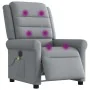 Sillón reclinable de masaje eléctrico tela gris claro de , Sillones - Ref: Foro24-3303304, Precio: 265,63 €, Descuento: %