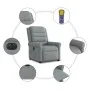 Sillón reclinable de masaje eléctrico tela gris claro de , Sillones - Ref: Foro24-3303304, Precio: 265,63 €, Descuento: %