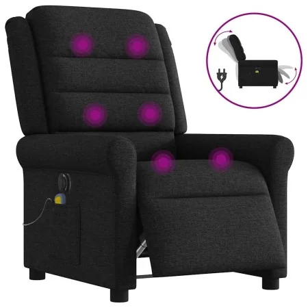 Sillón reclinable de masaje eléctrico tela negro de , Sillones - Ref: Foro24-3303306, Precio: 267,40 €, Descuento: %