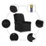 Sillón reclinable de masaje eléctrico tela negro de , Sillones - Ref: Foro24-3303306, Precio: 267,40 €, Descuento: %