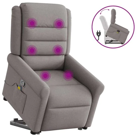 Sillón reclinable de masaje elevable tela gris taupé de , Sillones - Ref: Foro24-3303331, Precio: 310,84 €, Descuento: %