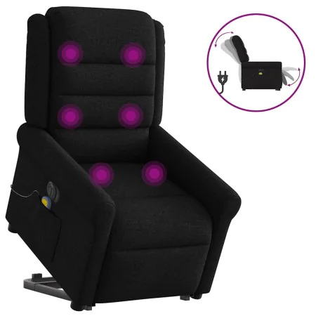 Sillón de masaje eléctrico reclinable elevable tela negro de , Sillones - Ref: Foro24-3303346, Precio: 350,57 €, Descuento: %
