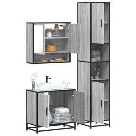 Set de muebles de baño 3 pzas madera contrachapada gris sonoma de , Muebles de baño - Ref: Foro24-3301098, Precio: 282,16 €, ...