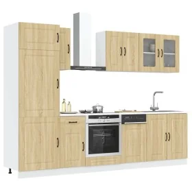 Mueble cocina Kalmar roble sonoma 8 pzas madera contrachapada de , Armarios de cocina - Ref: Foro24-3314794, Precio: 581,73 €...