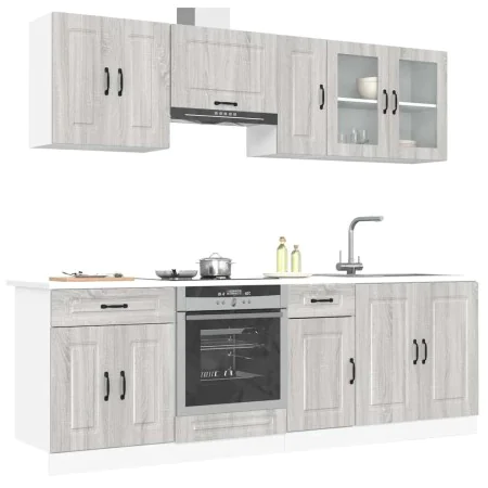 Mueble cocina Kalmar sonoma gris 8 pzas madera contrachapada de , Armarios de cocina - Ref: Foro24-3314827, Precio: 563,75 €,...