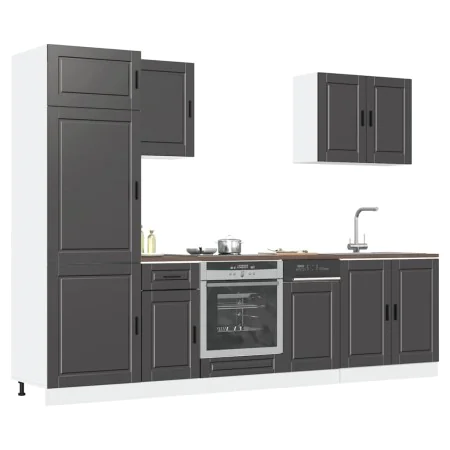 Mueble de cocina Kalmar negra 7 piezas madera contrachapada de , Armarios de cocina - Ref: Foro24-3314782, Precio: 622,34 €, ...