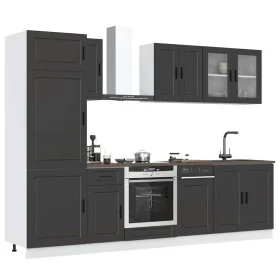 Mueble de cocina Kalmar negra 8 piezas madera contrachapada de , Armarios de cocina - Ref: Foro24-3314812, Precio: 670,47 €, ...