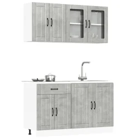 Mueble cocina Kalmar gris hormigón 4 pzas madera contrachapada de , Armarios de cocina - Ref: Foro24-3314865, Precio: 286,59 ...