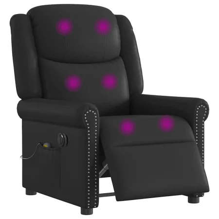 Sillón reclinable de masaje eléctrico negro brillante de , Sillones - Ref: Foro24-3303416, Precio: 242,92 €, Descuento: %