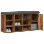 Banco zapatero madera de ingeniería madera vieja 102x32x50 cm de , Bancos para recibidores y almacenamiento - Ref: Foro24-857...