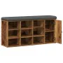 Banco zapatero madera de ingeniería madera vieja 102x32x50 cm de , Bancos para recibidores y almacenamiento - Ref: Foro24-857...