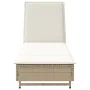 Tumbona con ruedas y cojín ratán sintético beige von , Liegen - Ref: Foro24-4104037, Preis: 166,51 €, Rabatt: %