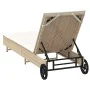 Tumbona con ruedas y cojín ratán sintético beige von , Liegen - Ref: Foro24-4104037, Preis: 166,51 €, Rabatt: %
